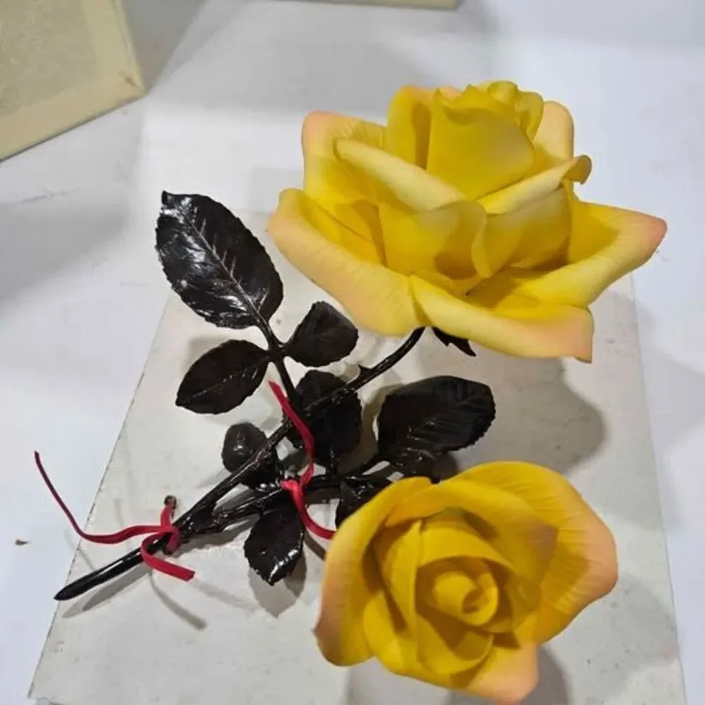 A Celebration of Roses Yellow Rose Figurine with Box